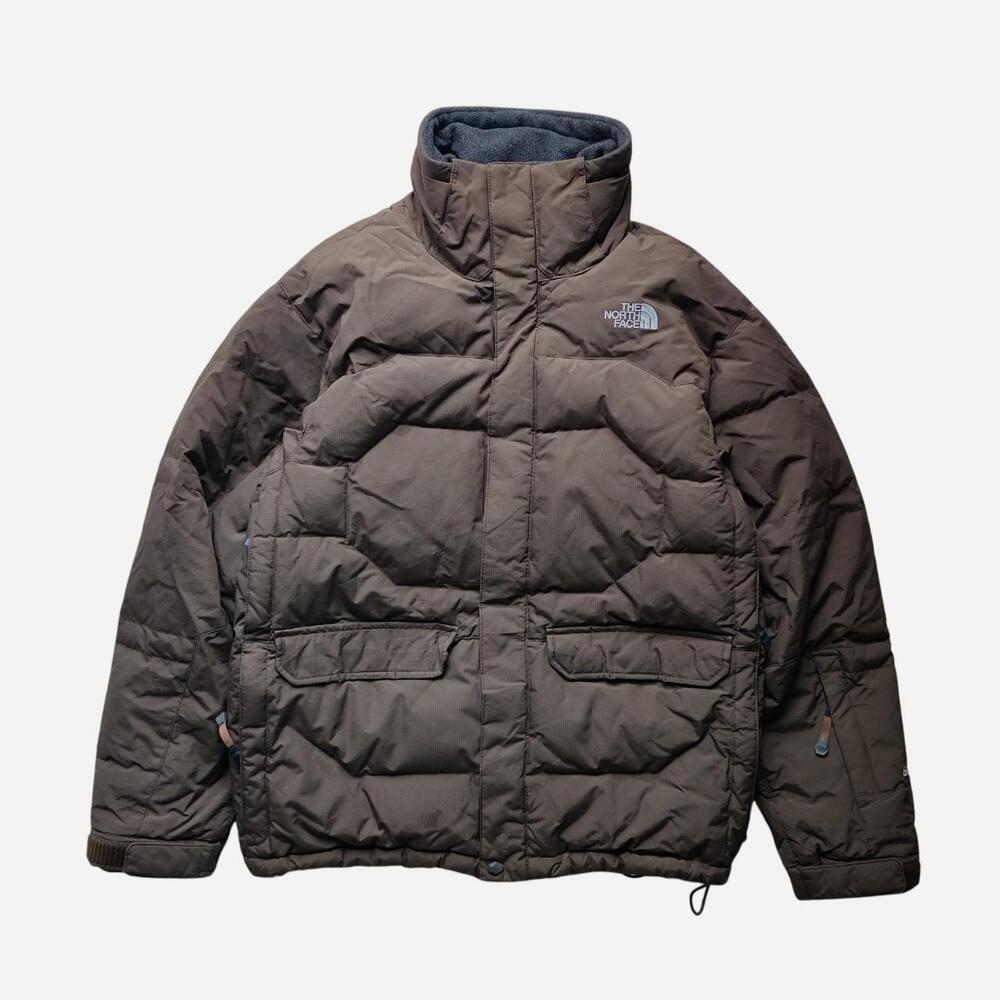 The North Face khaki nylon down puffer jacket